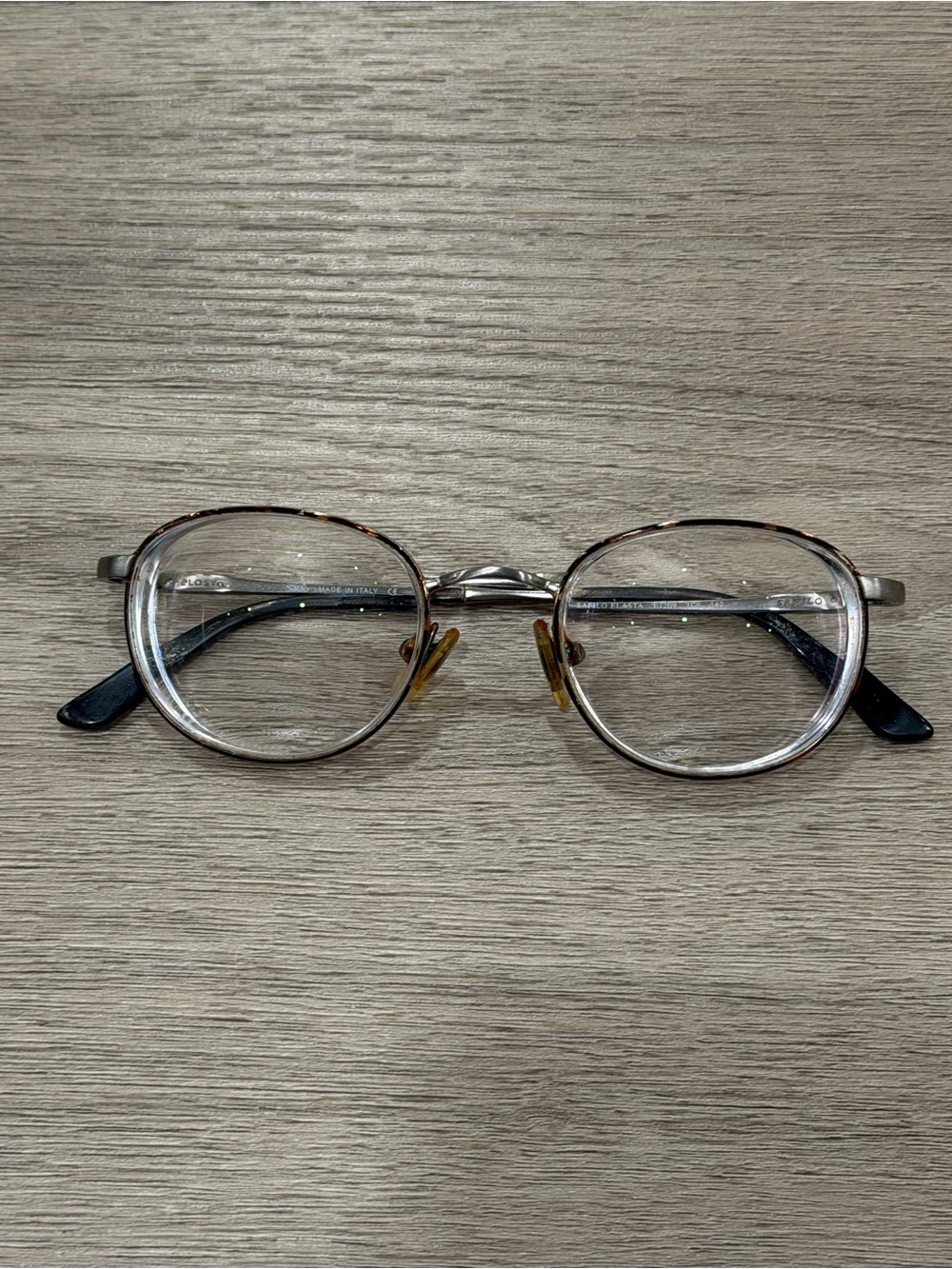 Safilo Elasta E7209 Eyeglasses Frame Silver Tortoise Oval 48 20 140 Italy